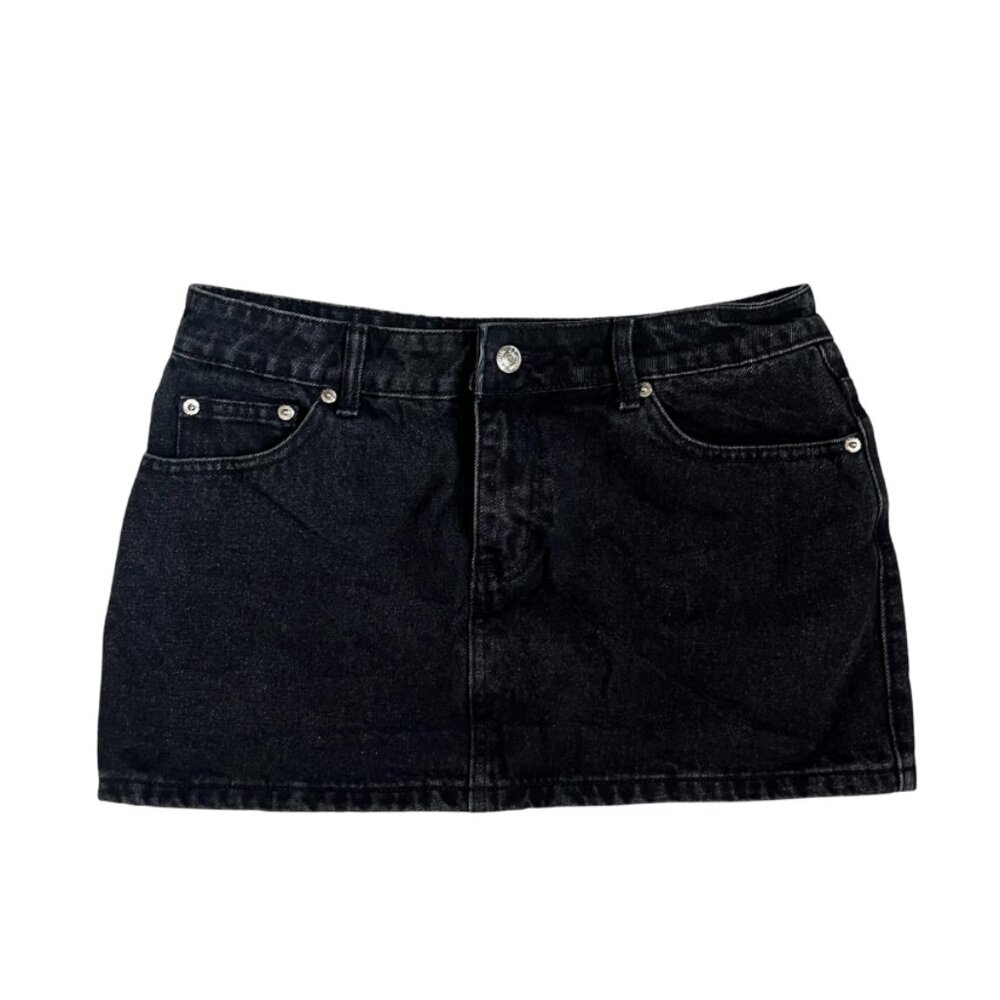 Edikted Black Denim Mini Skirt